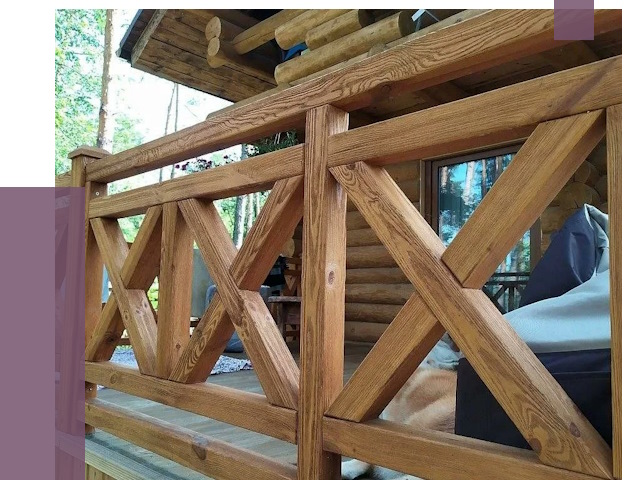 Деревянные перила под ключ в Северодвинске от 7591 руб. 