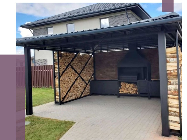 Навесы для барбекю в Северодвинске от 12601 руб. под ключ | ПРОЛЁТ-Свр