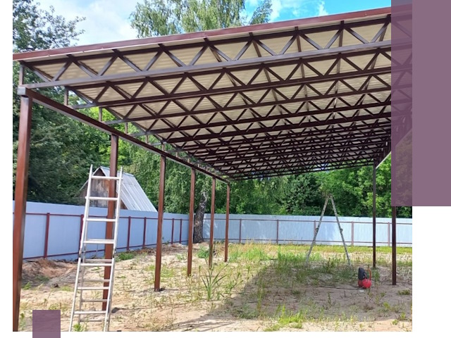 Односкатные навесы под ключ в Северодвинске — изготовление и монтаж