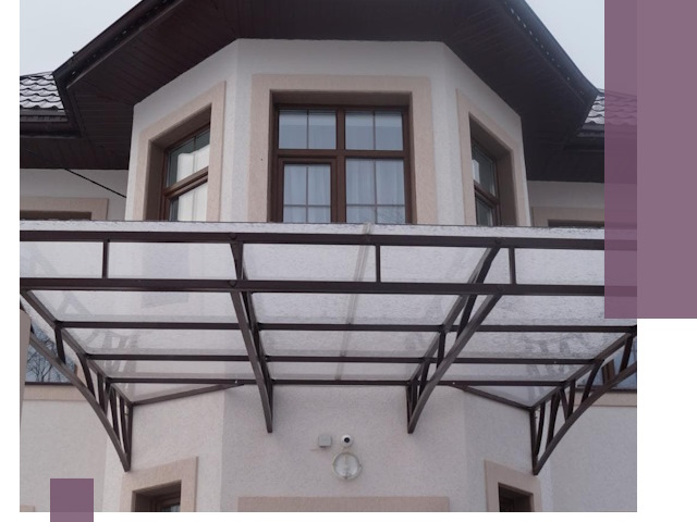 Козырьки из поликарбоната под ключ в Северодвинске