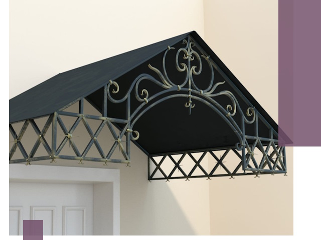 Двускатные металлические козырьки под ключ в Северодвинске